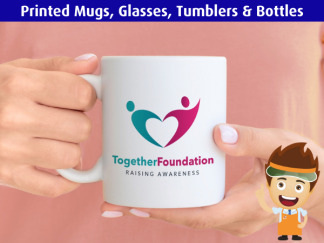 Printed Mugs, Glass & Earthenware, Coffee Tumblers & Sports Bottles