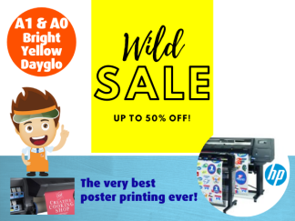 A1 & A0 size - Bright Yellow Dayglo Posters