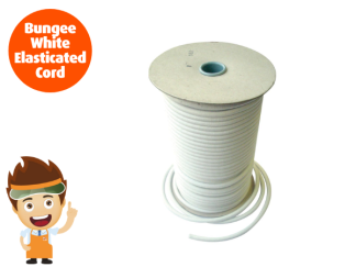 Bungee White Elasticated Cord for banner fastenings