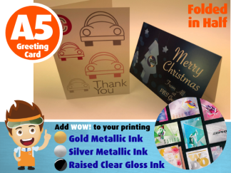 Folded Greeting & Christmas Cards & Folded Invitation Cards - 4 page A5 size (A4 folded in half)