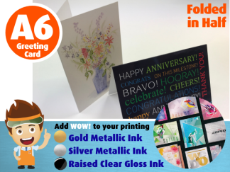 Folded Greeting & Christmas Cards & Folded Invitation Cards - 4 page A6 size (A5 folded in half)