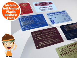 Metallic Foil Printed Plastic Business, Loyalty & Membership Cards - Credit Card Style