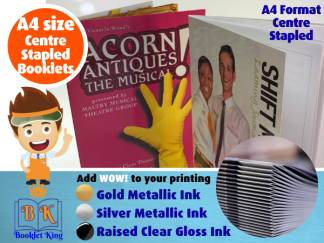 A4 size - Centre Stapled - Booklets, Magazines, Newsletters, Programmes & Catalogues - 8 to 56 pages