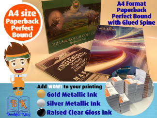 A4 size - Perfect Bound Paperback Style - Books, Magazines, Newsletters, Programmes & Catalogues - 40 to 400 pages
