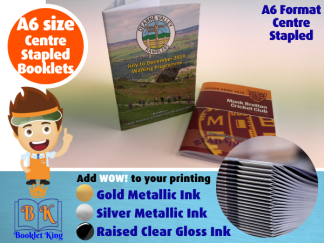 A6 size - Centre Stapled - Booklets, Magazines, Newsletters, Programmes & Catalogues - 8 to 56 pages