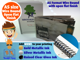 A5 size - Wire Bound Style - Books, Manuals, Reports, Recipe Books & Catalogues - 20 to 400 pages