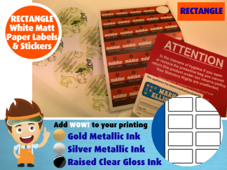 RECTANGLES - White Matt Paper Labels & Stickers for general labelling and indoor use