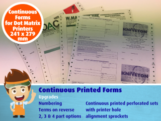 Continuous - Carbonless Forms - For dot matrix printers