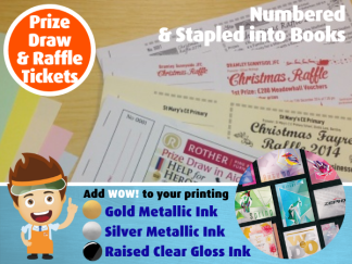 Prize Draw & Fund Raising Numbered Raffle Tickets