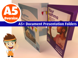 A5+ size - Document Presentation Folders - Interlocking or Glued Styles